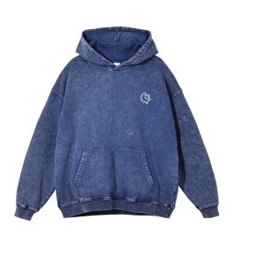 Vintage – Blue – Washed Out Hoodie – Breathable – (French Terry)